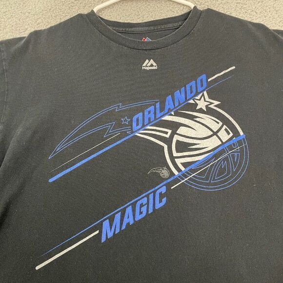 Majestic Orlando Magic Shirt Men L Black NBA Short Sleeeve Tee - Picture 2 of 8